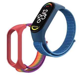 สายไนลอนสำหรับ Xiaomi Mi Band 7 Breathable Sports Bracelet
