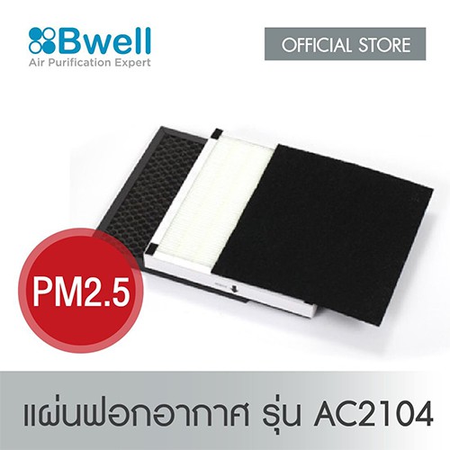 ชุดไส้กรองแผ่นฟอกอากาศครบชุด สำหรับเครื่องฟอกอากาศ ยี่ห้อ Bwell รุ่น AC-2104 #BWS2104