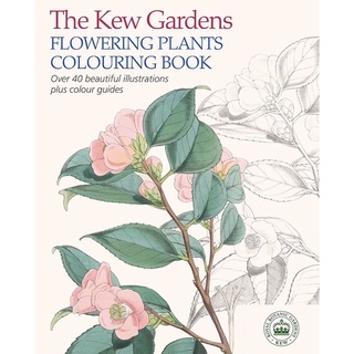 🌷สมุดภาพระบายสีดอกไม้ พร้อมภาพคำแนะนำสี Kew Gardens Flowering Plants Colouring