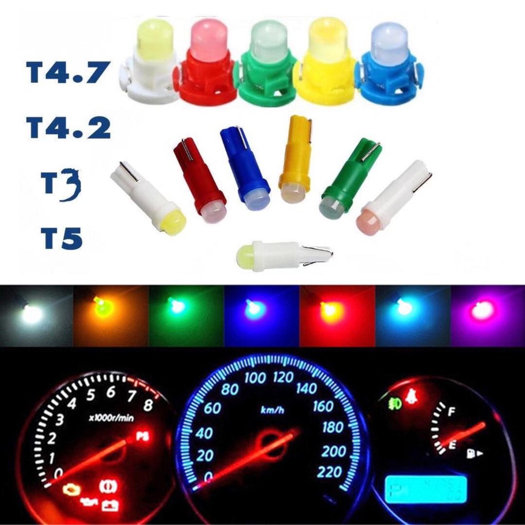 1pcs T5 T4.7 T4.2 T3 SMD Wedge Instrument Dashboard รถเมตรหลอดไฟ LED