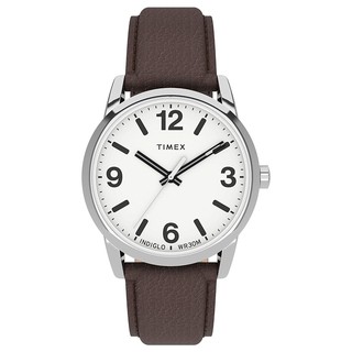 Timex TW2U71600 EASY READER BOLD  นาฬิกาข้อมือผู้หญิง สายหนัง สีน้ำตาล หน้าปัด 38 มม.