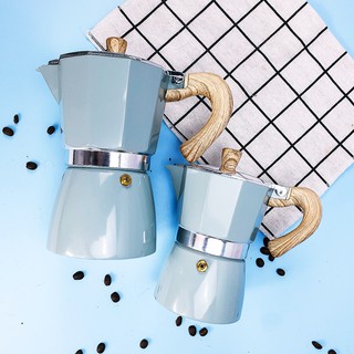 Moka Espresso (สีเทา) กาต้มกาแฟ มอคค่าพอท moka pot อลูมิเนียม อิตาเลี่ยน