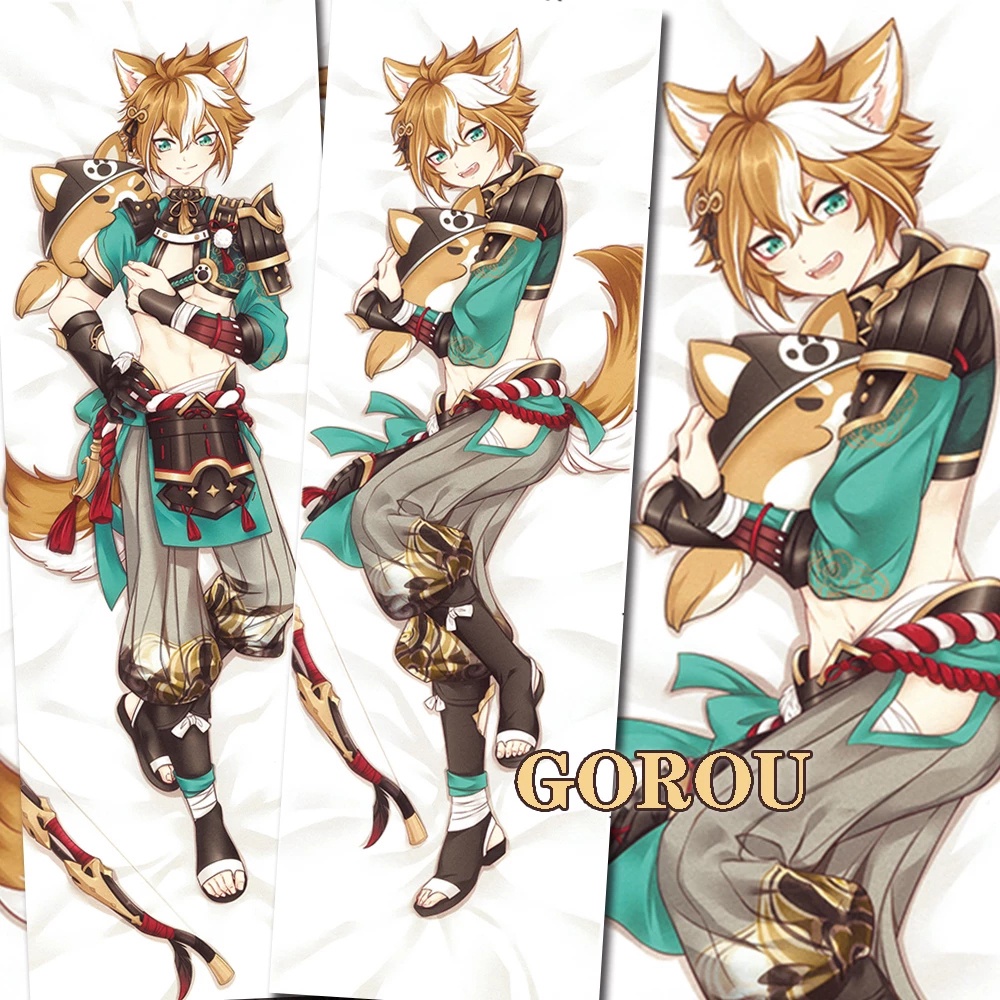 60x180 ซม.Genshin Impact Inazuma Gorou หมอน Gorou คอสเพลย์ยาว Dakimakura ปลอกหมอนหมอน