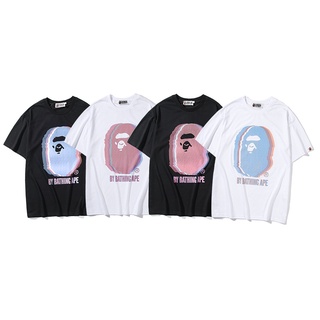 เสื้อยืดfashionB-APE Couples Cotton Shirts Sports Three-color Ghost Camouflage Short-sleeved Casual T-shirt UnisexS-5XL