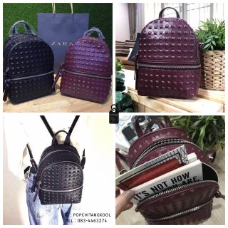 ZARA EMBOSSED STUDS MINI BACKPACK 2017 กระเป๋าสะพายเป้