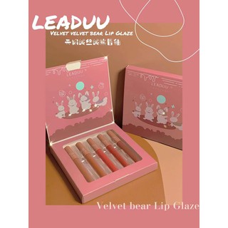 กลอสLeaduu ลิปกลอสเนื้อแมทกันน้ําติดทนนาน 5 ชิ้น