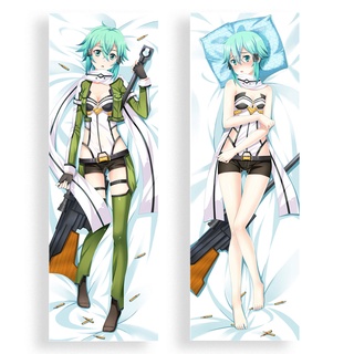 Anime Sword Art Online Pillow Case Cosplay Asada Shino Cover Hugging Body Peach Skin Pillowcase fashion Printed