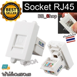 LAN ตัวเมีย มาใส่หน้ากาก Panasonic รุ่นใหม่ CAT5e Cat6 RJ45 SOCKET MODULE WALL FACE PLATE OUTLET 1 ชิ้น