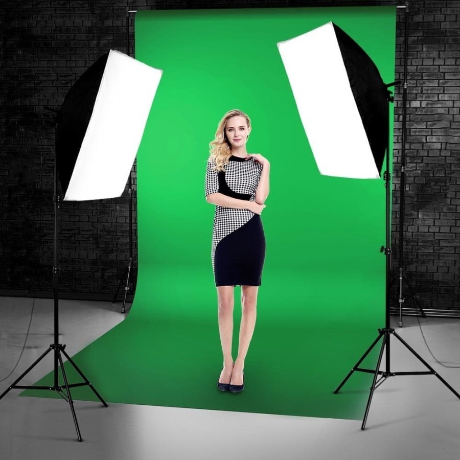 แพ็คเกจขาตั้งฉากหลัง Greenscreen สามารถใช้งานได้สําหรับฐานซูม