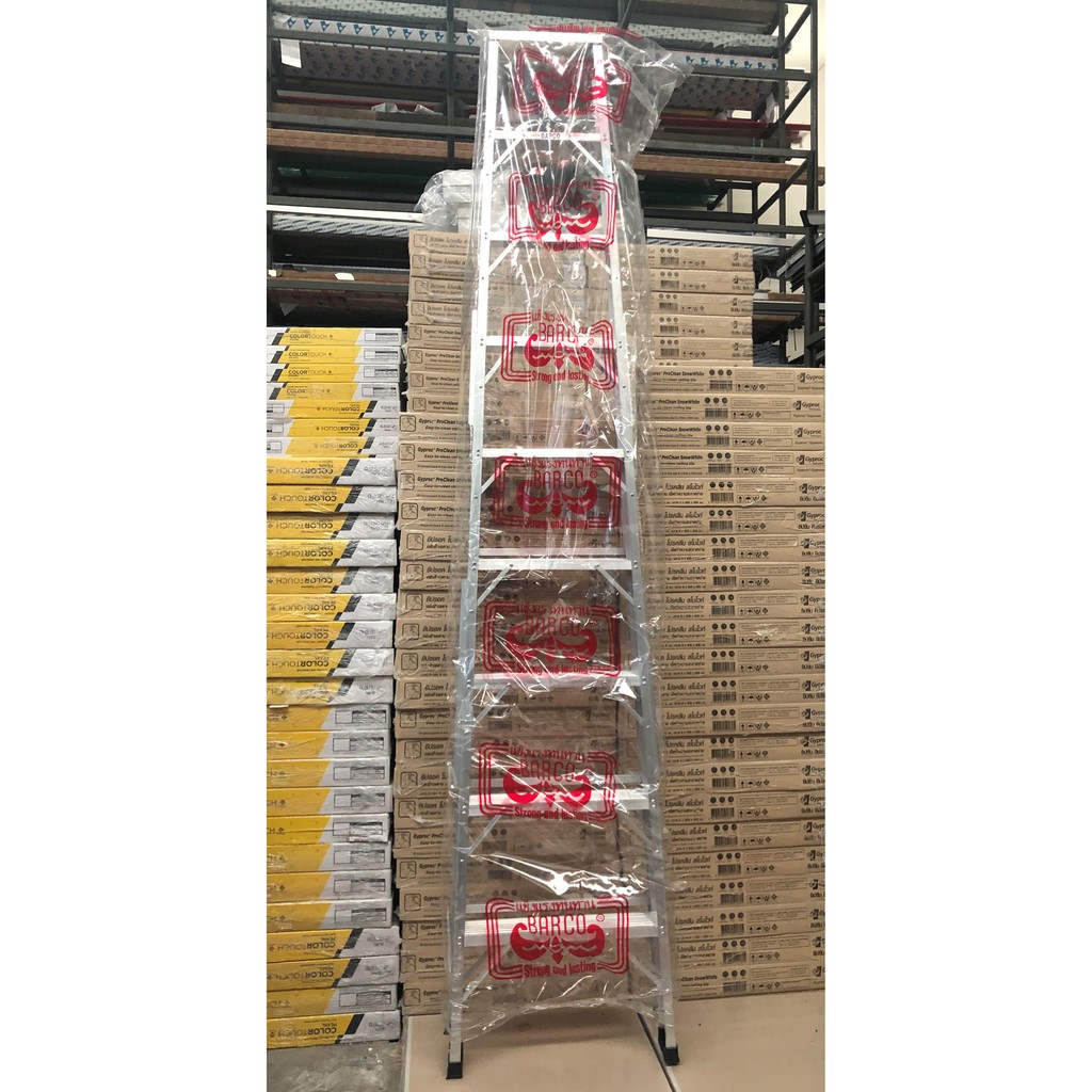 ส่งฟรี!BARCO บันไดอลูมิเนียม 9 ขั้น/ฟุต (ขึ้น-ลงทางเดียว) สูง 2.65 เมตร หนา 1.8มม.น้ำหนัก 8.4กก.รับน้ำหนัก 150กก.ส่งฟรี!