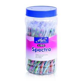 ปากกาลูกลื่น เอลเฟ่น Liso Spectra หมึกน้ำเงิน (คละสี) (กระบอก 50 แท่ง)