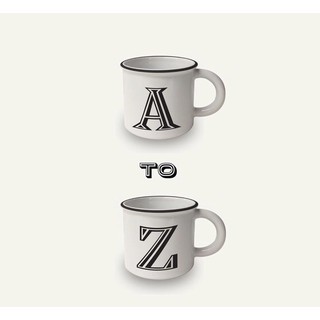 Alphabets mug A-Z พร้อมคำว่า “I love you” ที่ก้นแก้ว ❤️