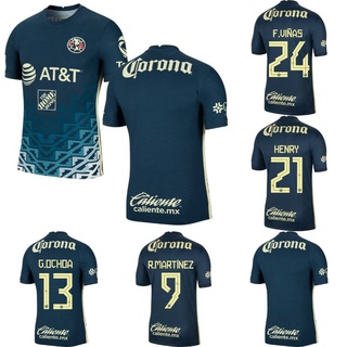 เสื้อกีฬาแขนสั้น ลายทีมชาติฟุตบอล Ochoa Martinez Vinas Henry Liga MX FTB 2021-2022 ชุดเยือน สําหรับผู้ชาย และผู้หญิง