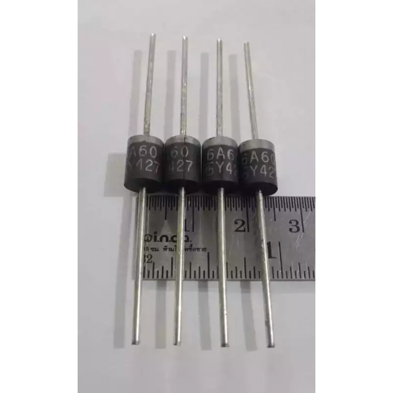 6A60 ไดโอต 6A 600V DIODE 6A60 Silicon Rectifiers ยี่ห้อ TAIWAN Semiconductor ไดโอต 6A (แพ็คละ10ตัว)