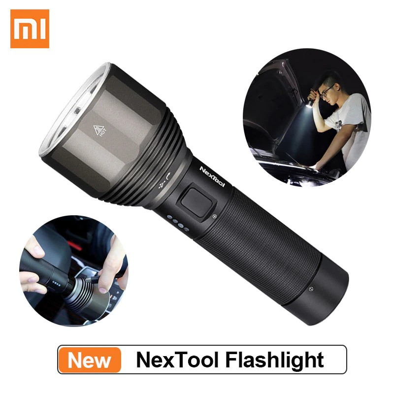 CAM_อุปกรณ์แคมป์ปิ้ง Xiaomi Youpin NexTool ไฟฉายกลางแจ้ง LED USB ไฟฉายกันน้ำแบบชาร์จไฟได้ไฟเซนเซอร์กล หม้อสนาม  Camping