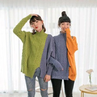 SNOWY 2 TONE SWEATER เสื้อไหมพรม นุ่ม นุ่ม