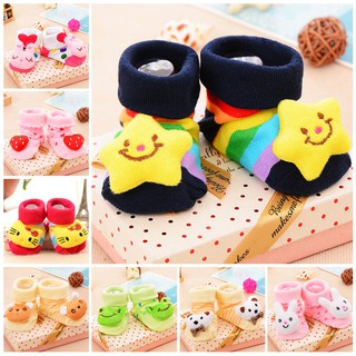 Colorful baby socks_รองเท้าหัดเดินแบบถุงเท้า พื้นมีปุ่มกันลื่นถุงเท้านิ่ม (S:0~6เดือน/M:6เดือน~12เดือน)