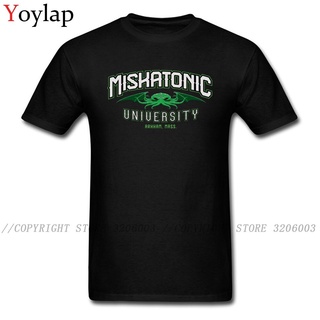 ผ้าฝ้ายคอกลมเสื้อยืด ผ้าฝ้าย พิมพ์ลาย Miskatonic University Cthulhu Bat เหมาะกับของขวัญวันพ่อ สําหรับผู้ชายfrom S-4XL