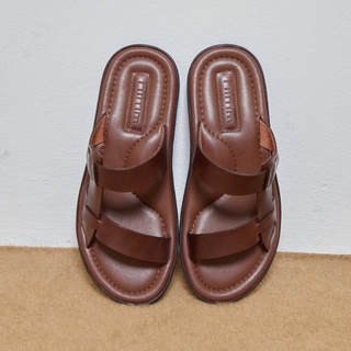 himm รองเท้าแตะผู้ชาย รุ่น TONTO สี Whiskey Brown หนังแท้