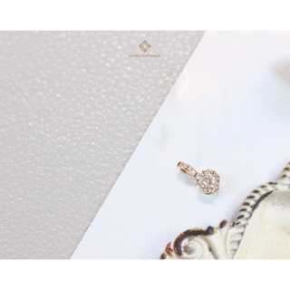 Gems Heritage สร้อยคอเพชรแท้เส้นเล็กน่ารักๆ พร้อมจี้เพชรประกบทรงกลม (PDPG31) เรือน 18k พิงค์โกลด์พร้อมใบรับประกัน