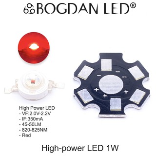 LED High power 1W RED แอลอีดีลูกปัดสีแดง ให้ความสว่างสูงเต็มวัตต์ ความร้อนต่ำ อายุการใช้งานยาวนาน สินค้าพร้อมส่งในไทย