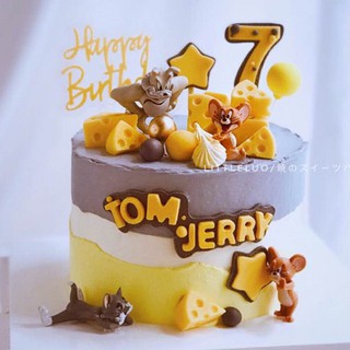 ของเล่นเด็กตุ๊กตาการ์ตูนหนูแมวสุนัข Tom and Jerry 5 ชิ้น