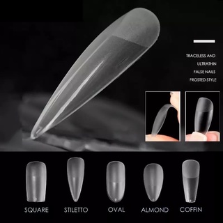 🇹🇭เล็บปลอม เล็บด้านตะไบโคน เล็บพีวีซี Artificial Nail Tips Versatile Transparent Elastic for Girl Fake Nails