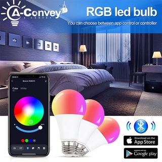 E27 หลอดไฟ Led RGBW 12W หรี่แสงได้ ควบคุมด้วยบลูทูธ เปลี่ยนสีได้ สีขาว AC85-265V สําหรับตกแต่งบ้าน