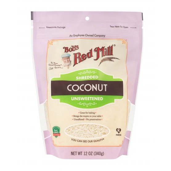 KETOแป้งมะพร้าว Bob's Red Mill, Shredded Coconut, Unsweetened, (340 g)
