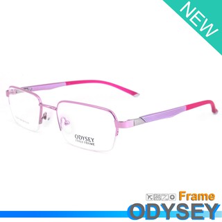 Odysey แว่นตา รุ่น 4284 C-7 สีชมพู กรอบเซาะร่อง ขาสปริง วัสดุ สแตนเลส สตีล (สำหรับตัดเลนส์) กรอบแว่นตา Eyeglasses