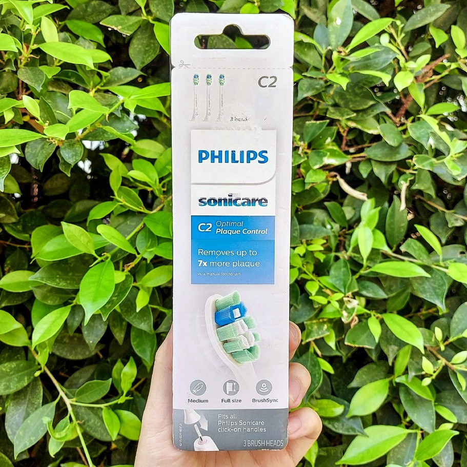 หัวแปรงสีฟันไฟฟ้าโซนิค Sonicare C2 Optimal Plaque Control Toothbrush Head Model HX9023/65 แพ็ก 3 ชิ้น