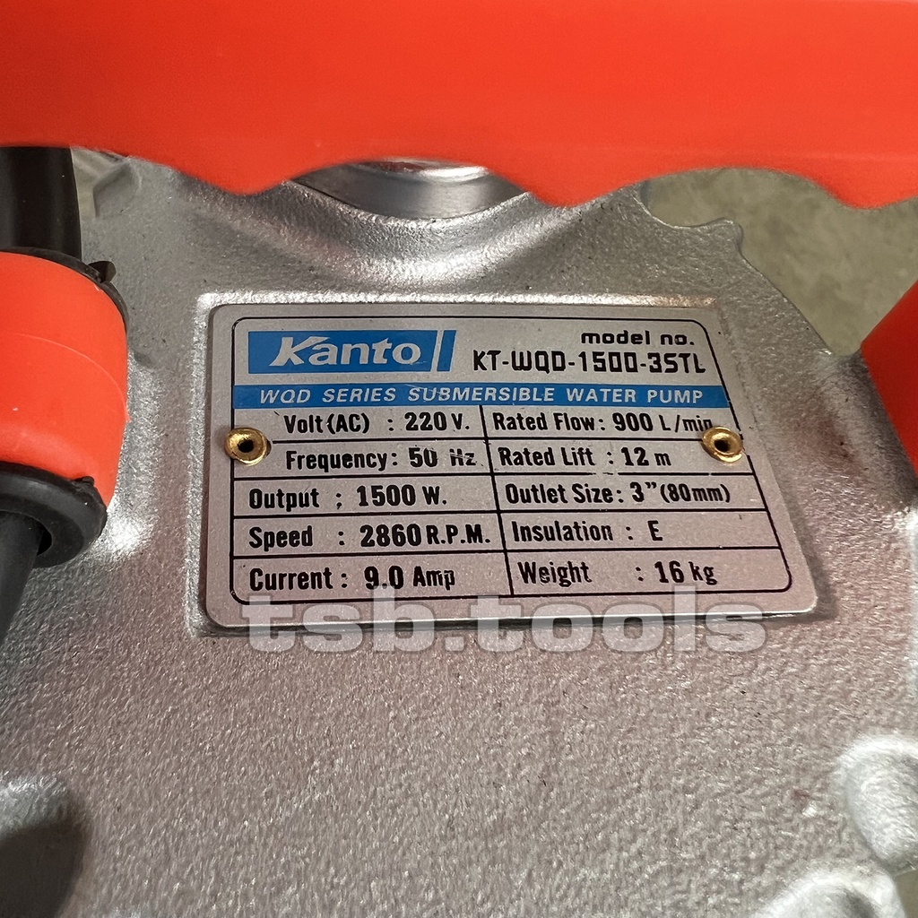 ปั๊มแช่ ดูดโคลน 3 นิ้ว 1,500 วัตต์ สแตนเลส KANTO รุ่น KT-WQD-1500-3STL ไดโว่ ปั้มน้ำ ปั๊มน้ำ - รูปที่ 2
