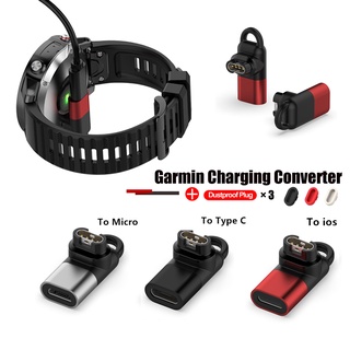 Adapter ชาร์จนาฬิกา Garmin Type C Micro USB IOS  4pin สําหรับ Garmin Fenix 7 7S 7X 6 6S 6X Venu 2 2 SQ SVivoactive 3 4 4s  Forerunner 245