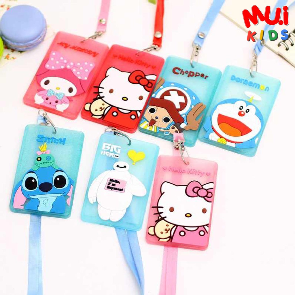 ป้ายห้อยคอ ที่ใส่บัตร พร้อมสายคล้องคอ ป้ายคล้องบัตรพนักงานลายการ์ตูน By Muikid
