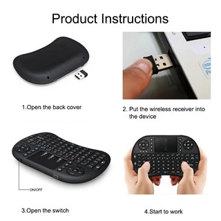 เม้าส์คีย์บอร์ดมินิไร้สายคอมโบ Mini Wireless Keyboard คีย์บอร์ดไร้สายมินิ มีพิมพ์ภาษาไทย เรืองแสงได้ 3สี ฟังก์ชั่นทัชแพด