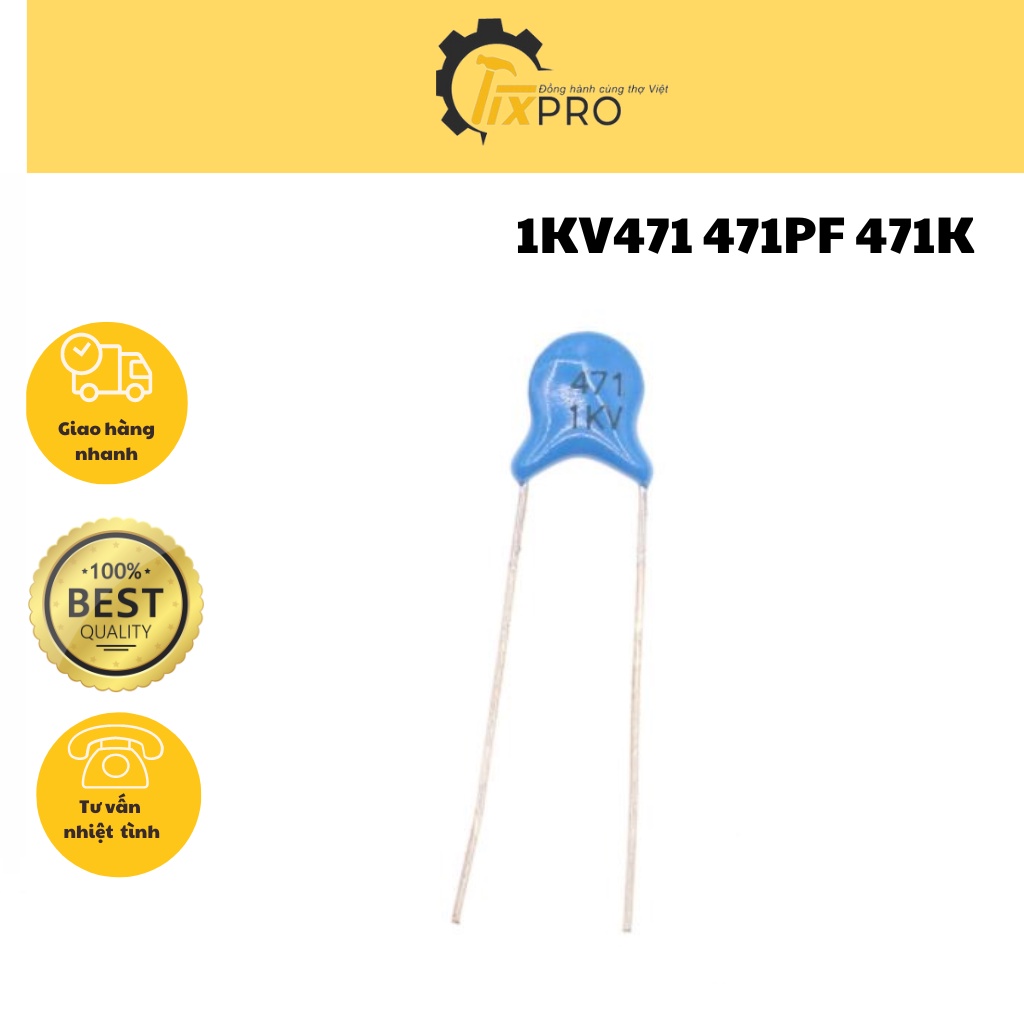 ตัวเก็บประจุแรงดันสูง 1KV471 1KV 471 471 471PF 1000V (ถุง 10 ชิ้น)