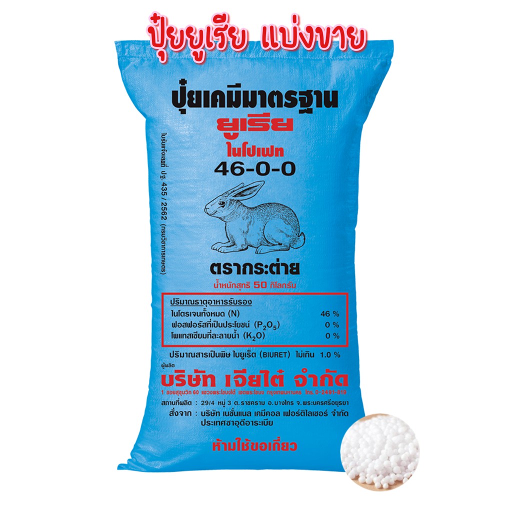 ปุ๋ยยูเรีย สูตร 46-0-0 เร่งต้น เร่งใบ (แบ่งขาย) | Shopee Thailand