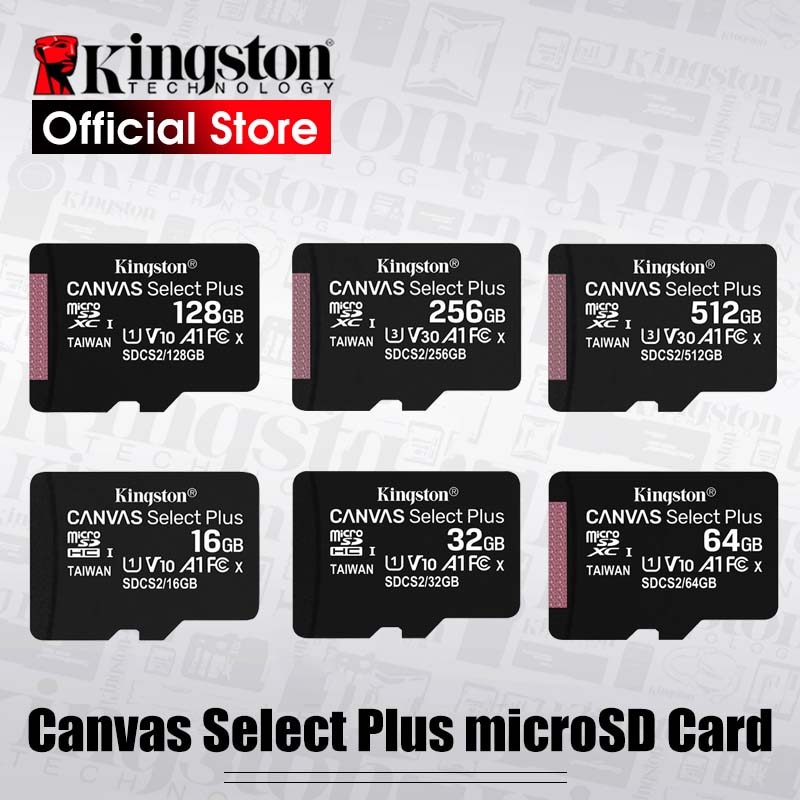 การ์ดหน่วยความจํา Kingston Micro Sd Card Class10 Carte Sd Memoria 128 Gb 32 Gb 64Gb 256 Gb 16 G Sd / Tf 8G 512G Microsd สําหรับโทรศัพท์มือถือ