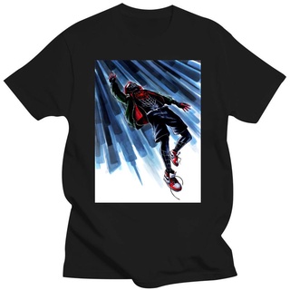 เสื้อสีขาว Tee เสื้อยืดแขนสั้น พิมพ์ลาย Nto The Spider-Verse Mile Morales แฟชั่นสําหรับผู้ชาย
