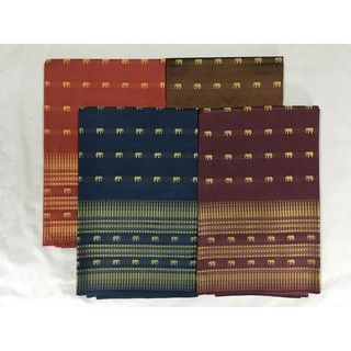 ผ้าไหมสังเคราะห์ทอ ลายช้าง Woven Polyester Silk, Elephant-design, ทำผ้าถุง ปูเตียง โจงกระเบน Sarong, Bed sheet