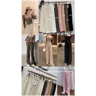 🔥พร้อมส่ง🔥กางเกงป้ายเคตีเกร็ดรุ่นหน้ามีซิปมีตะขอ9097