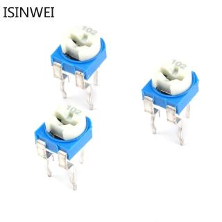 ชุด Potentiometer RM 065 สีฟ้าสีฟ้าปรับได้ 100 ชิ้น 102 1 K Ohm RM065