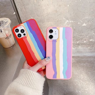 เคสสีรุ้งมาใหม่ไอOPPOเคสกำมะหยี่สีรุ้งเเดงชมพู A16/A94/A74 4g/A54 4g/Reno5 4g 5g/A15/A31/A53/A73/F17/A52/A92/R9S/A83/A71