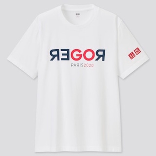 [พร้อมส่ง] Uniqlo Roger Federer เสื้อยืดลําลอง ผ้าฝ้าย แขนสั้น พิมพ์ลาย ใส่สบาย