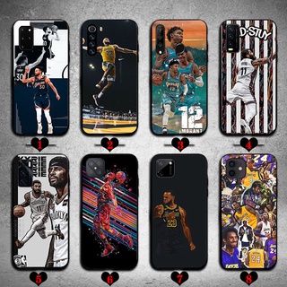 เคสโทรศัพท์มือถือ ซิลิโคน ลายนักฟุตบอล nba สีดํา สําหรับ Realme narzo 20 Pro C2 C3 C11 C12 C15