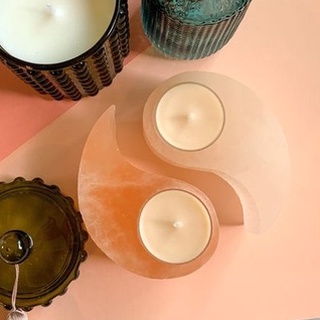 โคมไฟหินเกลือ แบบใส่เทียน หยินหยาง ฮวงจุ้ย โคมไฟเกลือ โคมไฟเกลือหิมาลัย YING YANG HIMALAYAN SALT CANDLE HOLDER