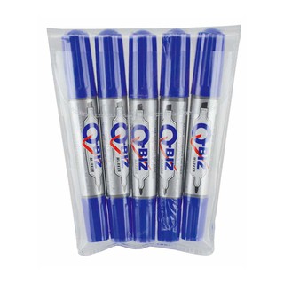 คิวบิซ ปากกาเคมี 2 หัว สีน้ำเงิน แพ็ค 5 ด้าม Q-Biz Chemical Pen Twin Tip Blue Pack 5 pcs.