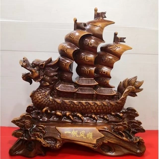 เรือสำเภา สำเภาหัวมังกร เรือมังกร สูง 12 / 17 / 24นิ้ว เรซิ่นทรายทอง การค้าขายรุ่งเรือง เสริมการค้า ของมงคลเสริมฮวงจุ้ย
