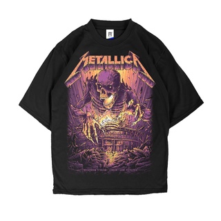 เสื้อยืดโอเวอร์ไซส์เสื้อยืดพรีเมี่ยมพิมพ์ลาย METALLICA - LONDON TOUR / METALICA สําหรับผู้ชายผู้หญิงS-3XL