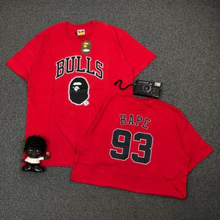 เสื้อยืด พิมพ์ลาย A BATHING APE BAPE BULLS BASKETBALL ของแท้ ||Bape เสื้อผ้า